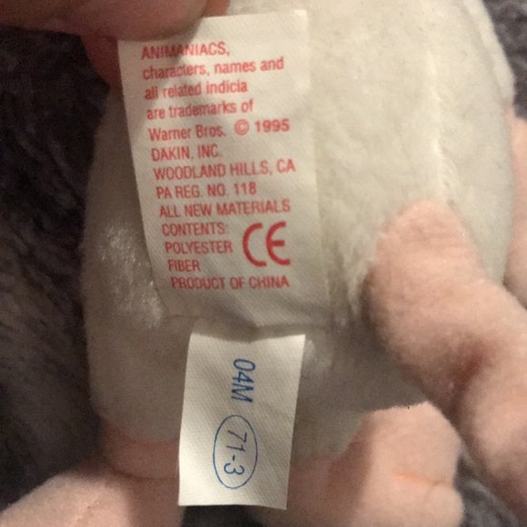 Pinky And The Brain 9” Plush Animaniacs Stuffed Animal Dakin w/ Bendy Tail 1995 - Picture 4 of 5